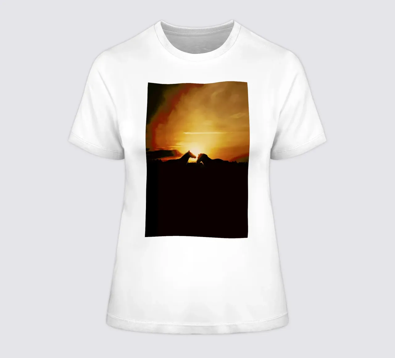 The Horses women's fitted t-shirt by Pale Grain