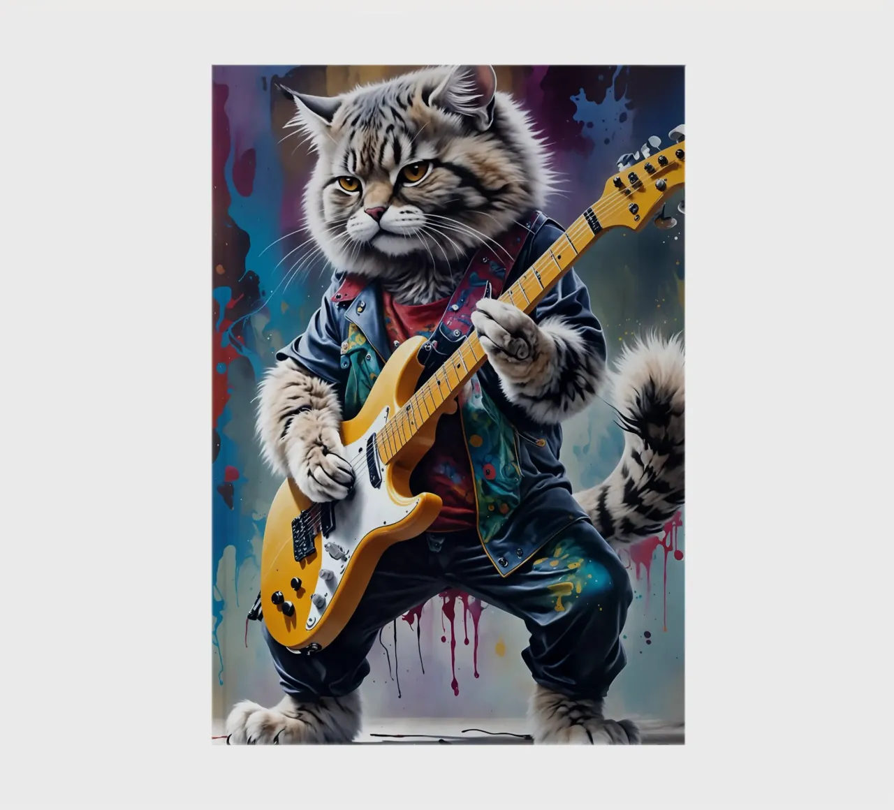 Forest cat play guitar notebook by MakArena