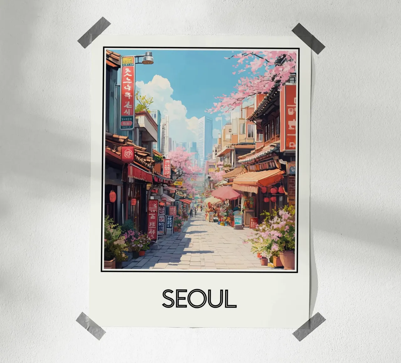 Manifesto di Seul Corea del Sud poster da Frame the World