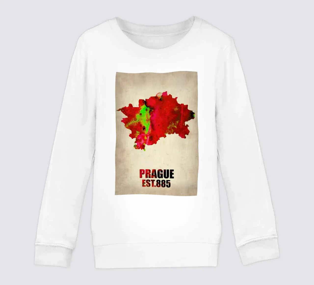 Prague Watercolor Map felpa bambino da Naxart