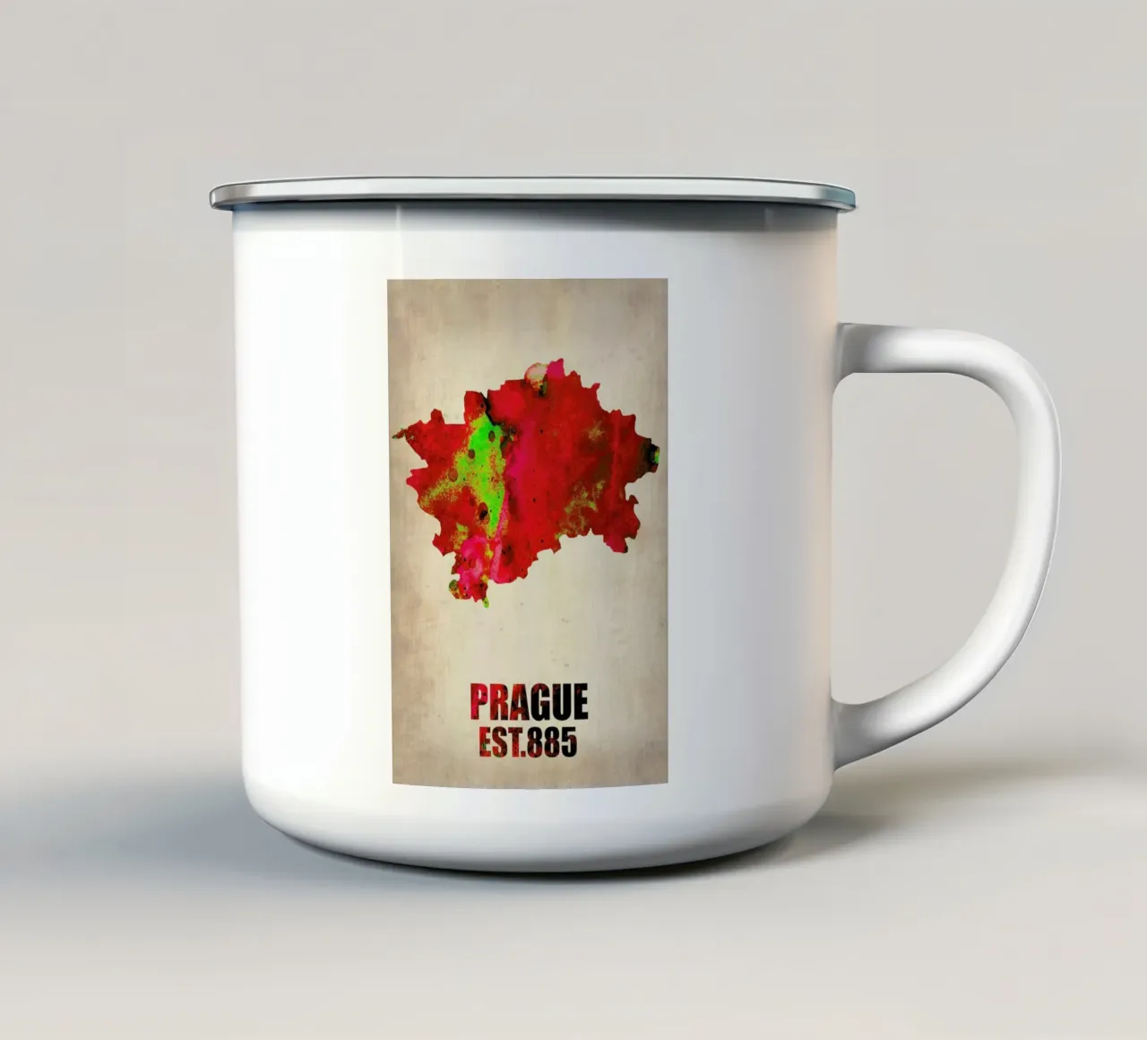 Prague Watercolor Map tazza in smalto da Naxart