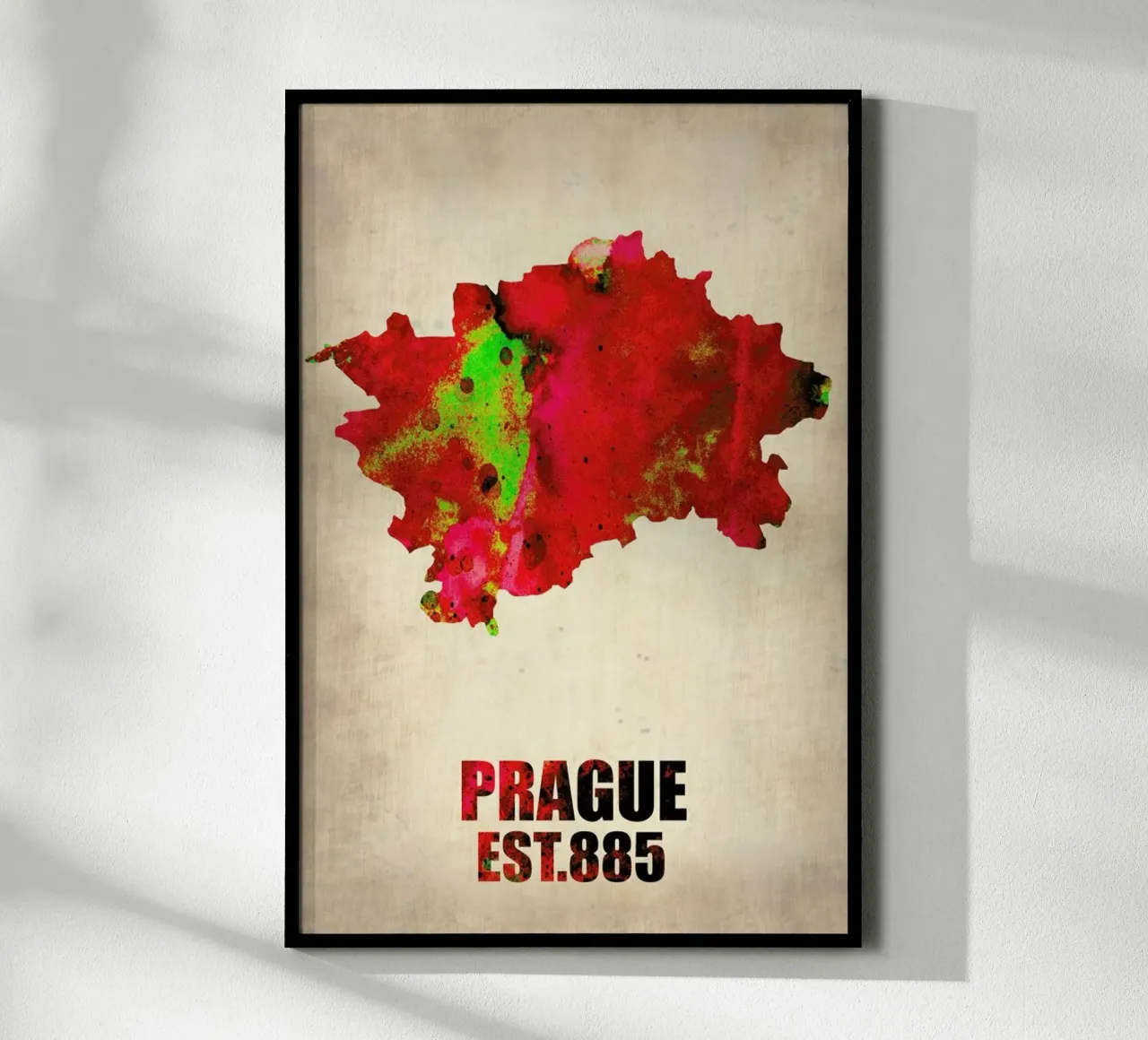 Prague Watercolor Map carta hahnemühle da Naxart