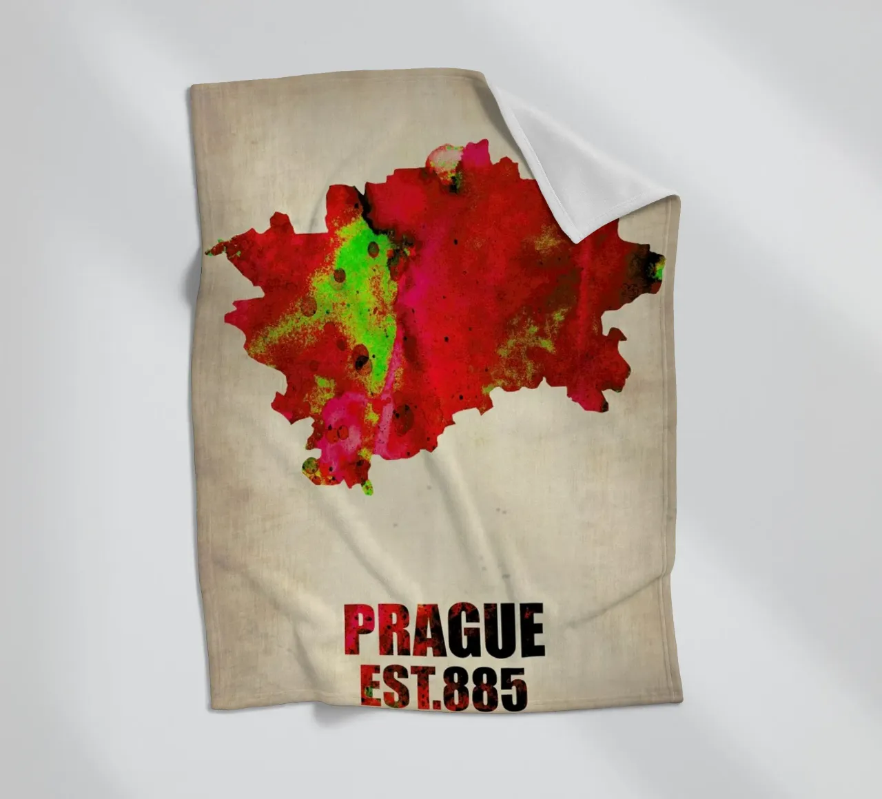 Prague Watercolor Map coperta in pile da Naxart