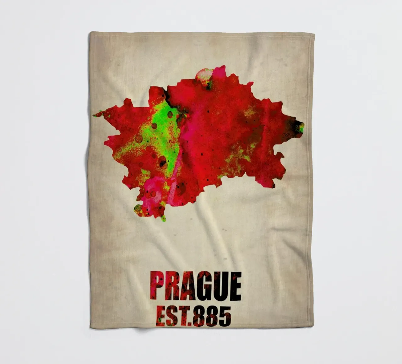 Prague Watercolor Map coperta in pile da Naxart