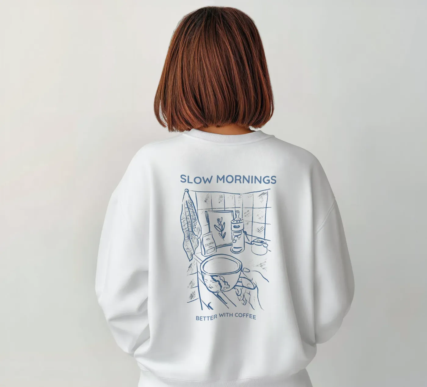 Slow Mornings better with Coffee Sweatshirt von Magnific