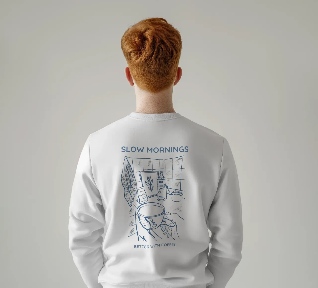 Slow Mornings better with Coffee Sweatshirt von Magnific