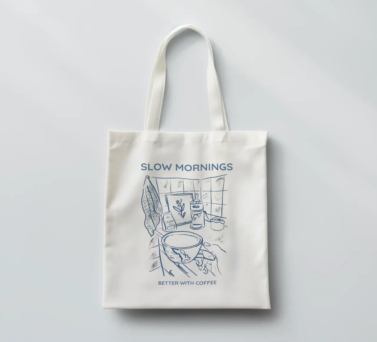 Slow Mornings better with Coffee borsa in juta da Magnific