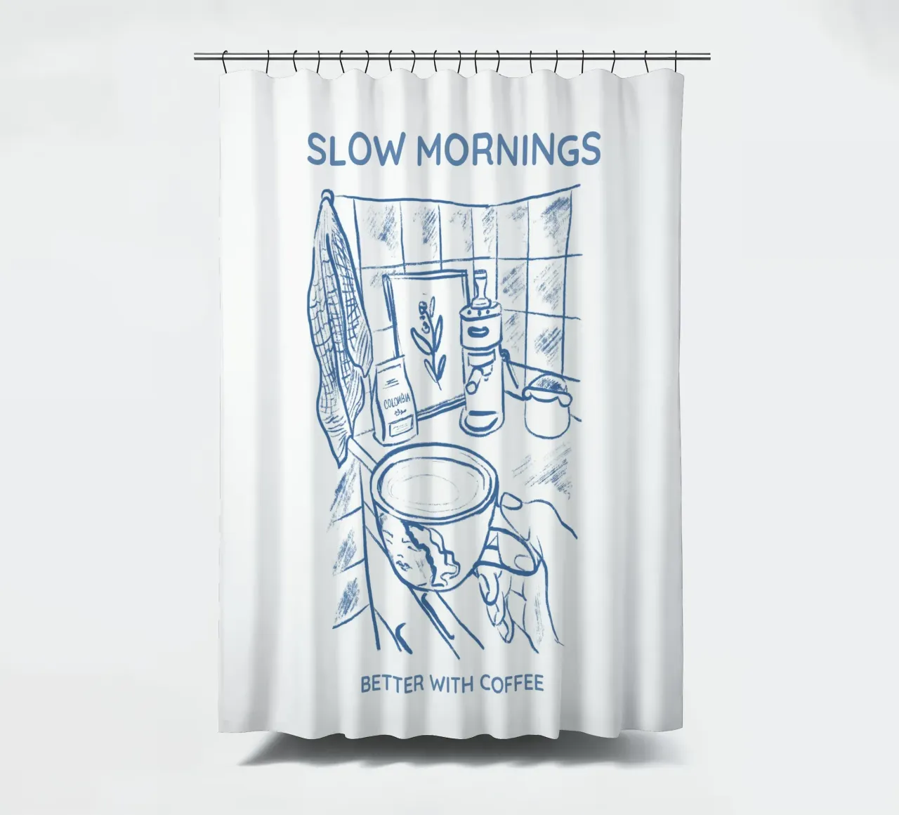 Slow Mornings better with Coffee tenda da doccia da Magnific