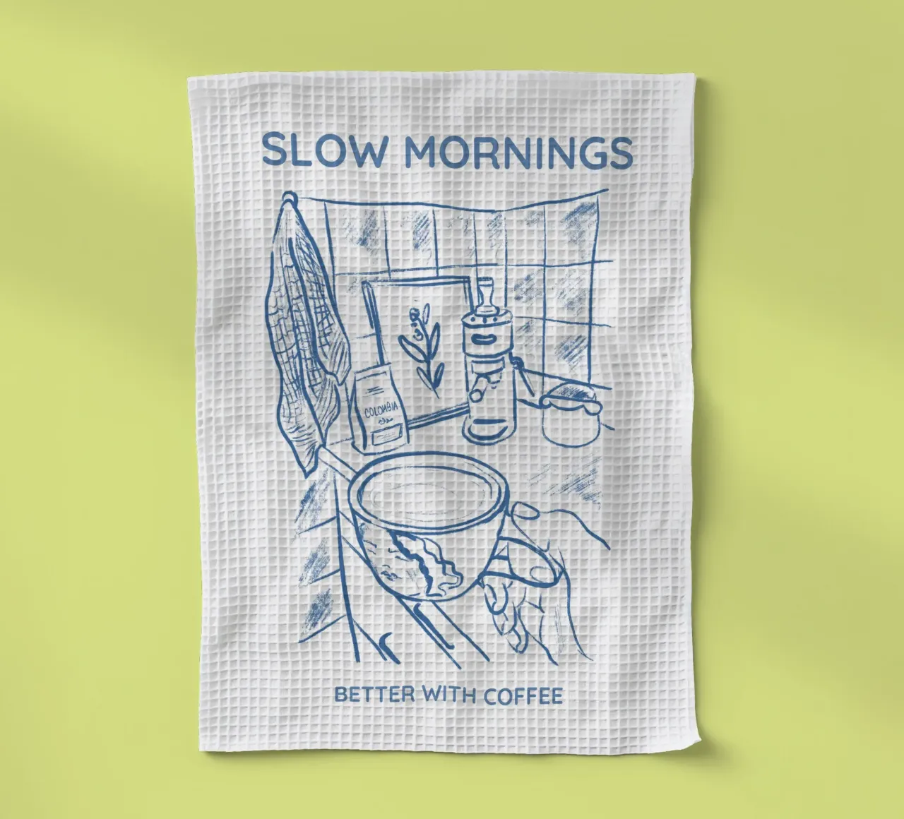 Slow Mornings better with Coffee canovaccio da cucina da Magnific