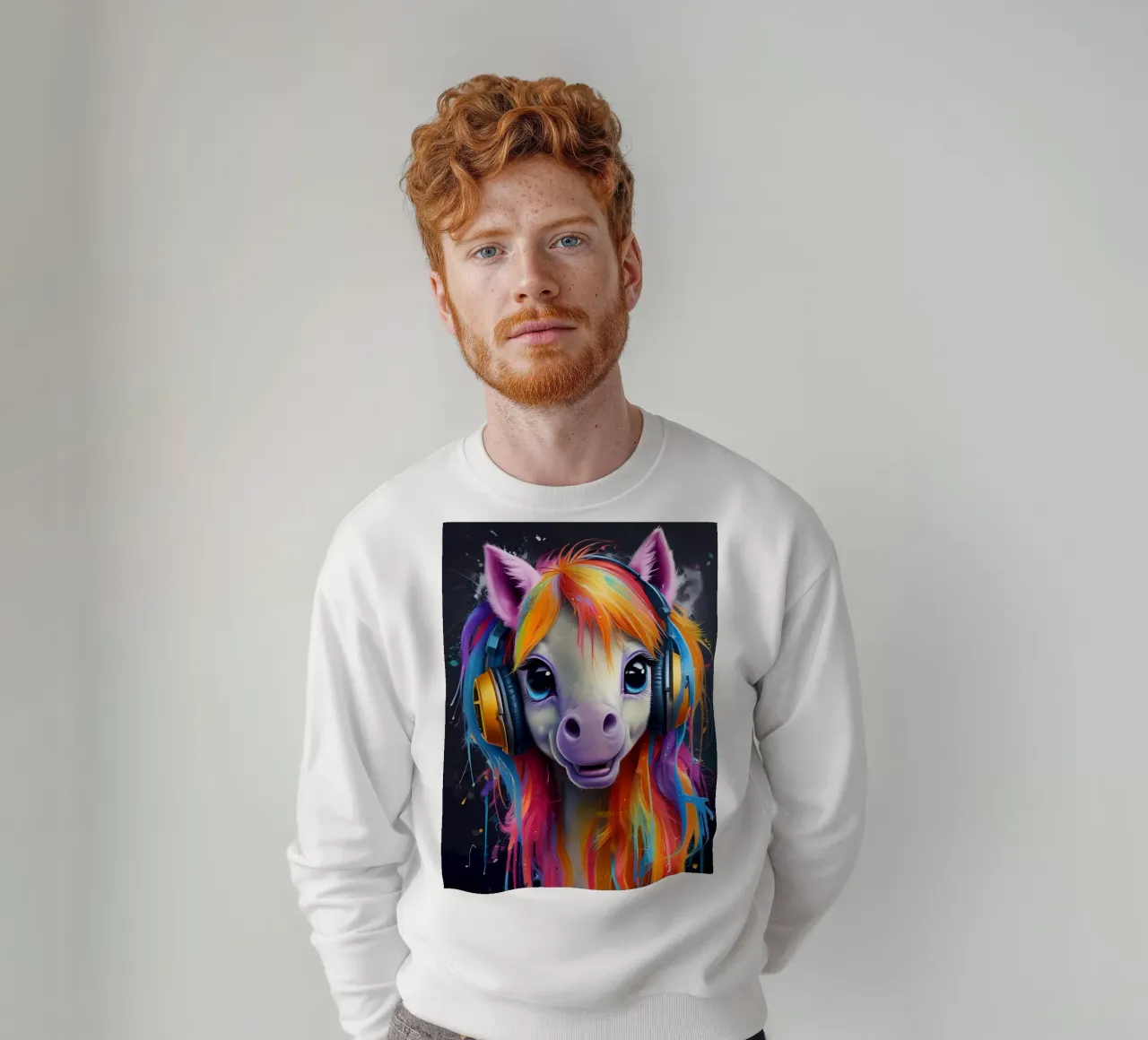 Pony rosa con cuffie felpa da MakArena