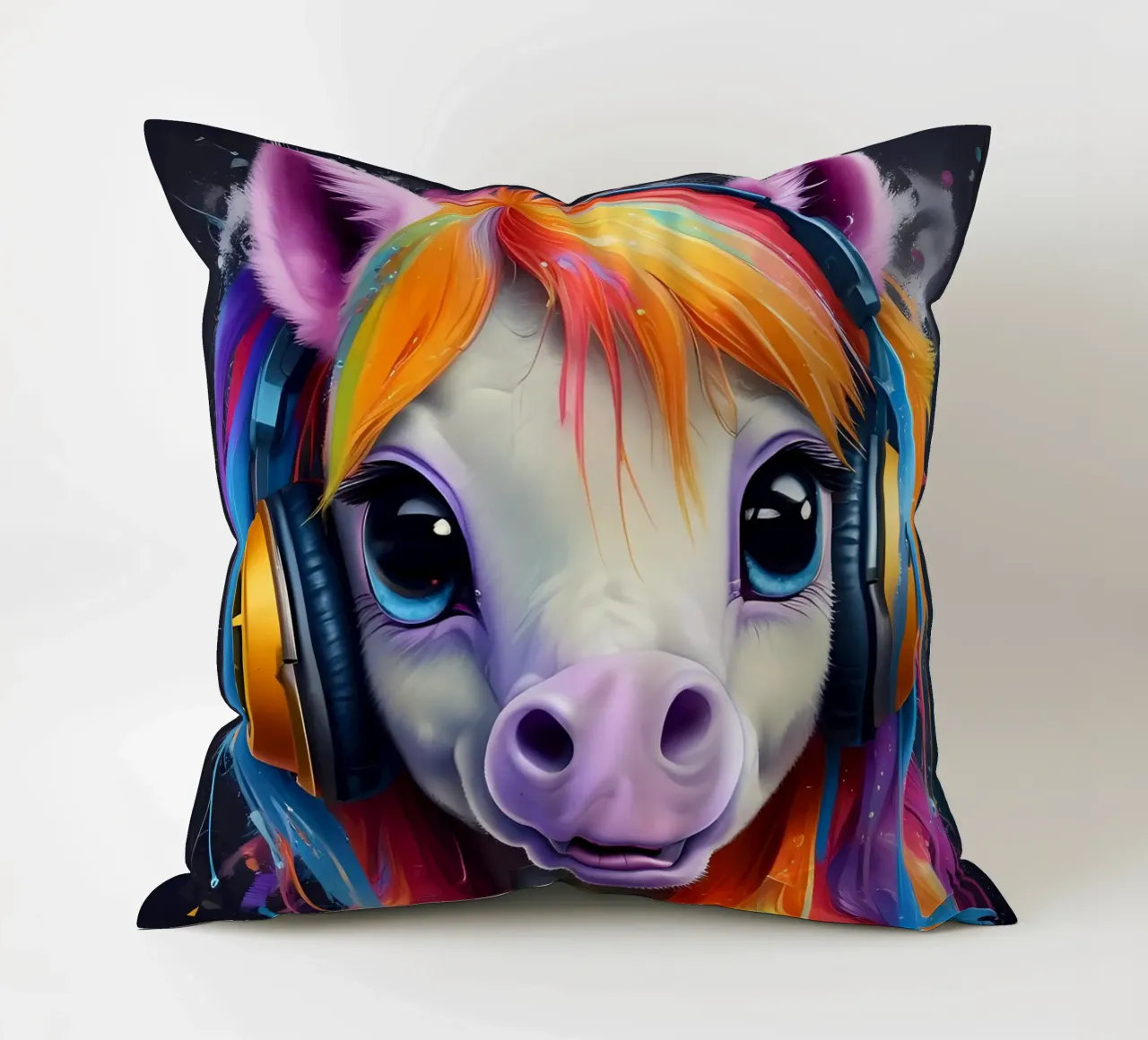 Pony rosa con cuffie cuscino da MakArena