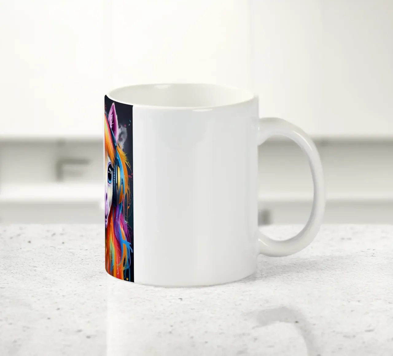 Pony rosa con cuffie tazza in ceramica da MakArena