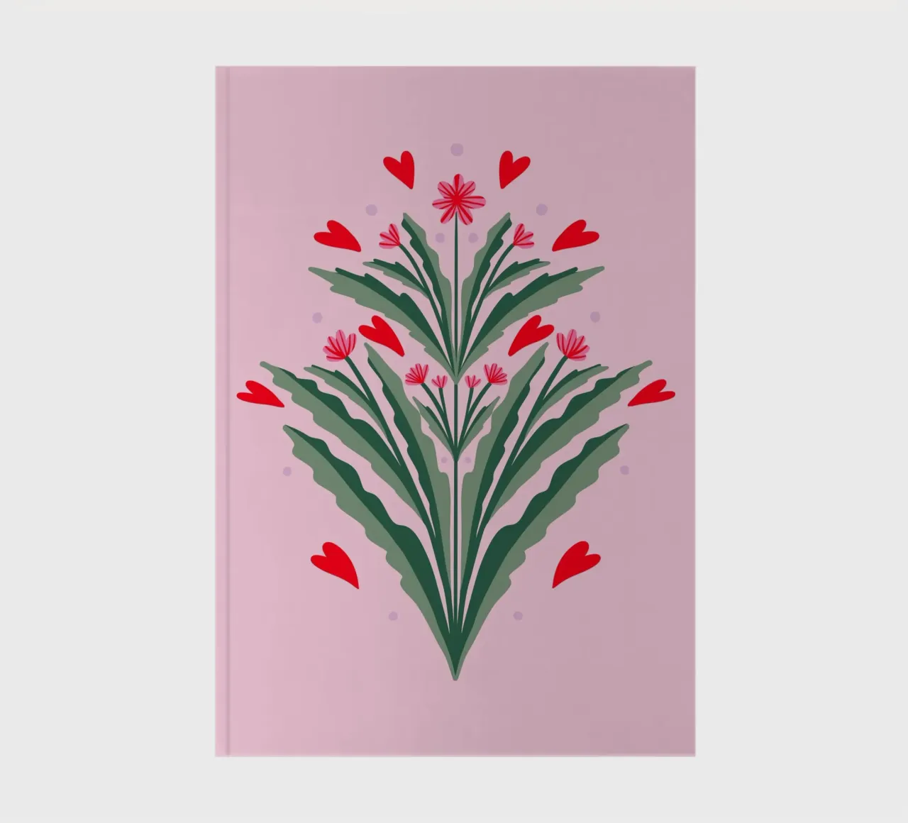 Flowers and Hearts notebook by Wackapacka