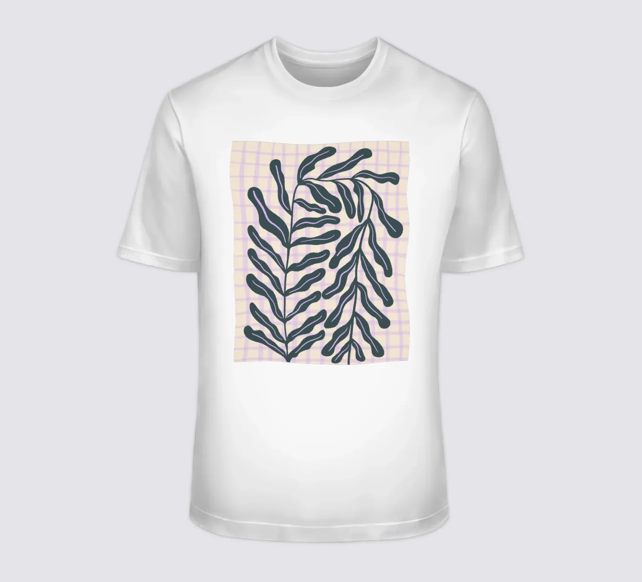 Abstract branch on a grid pattern t-shirt by Wackapacka