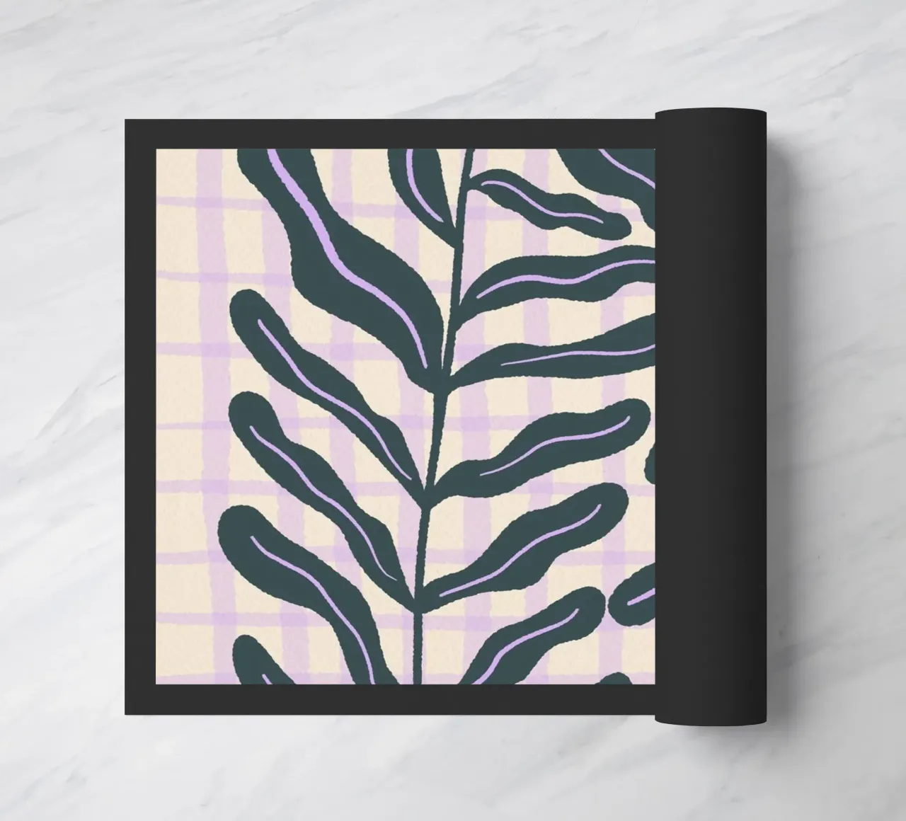 Abstract branch on a grid pattern doormat by Wackapacka