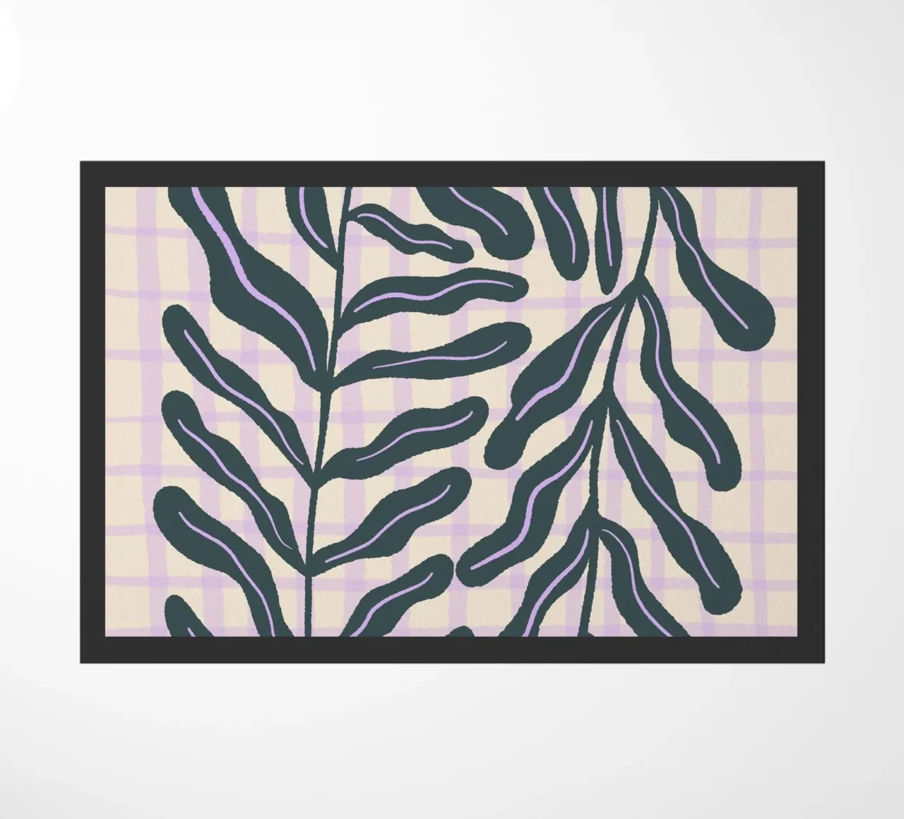Abstract branch on a grid pattern doormat by Wackapacka