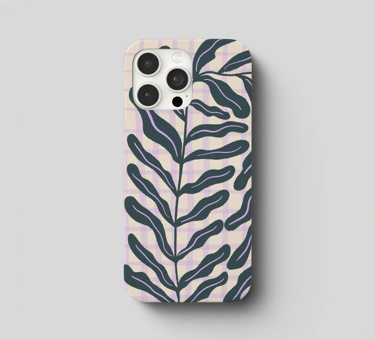 Abstract branch on a grid pattern iphone case by Wackapacka