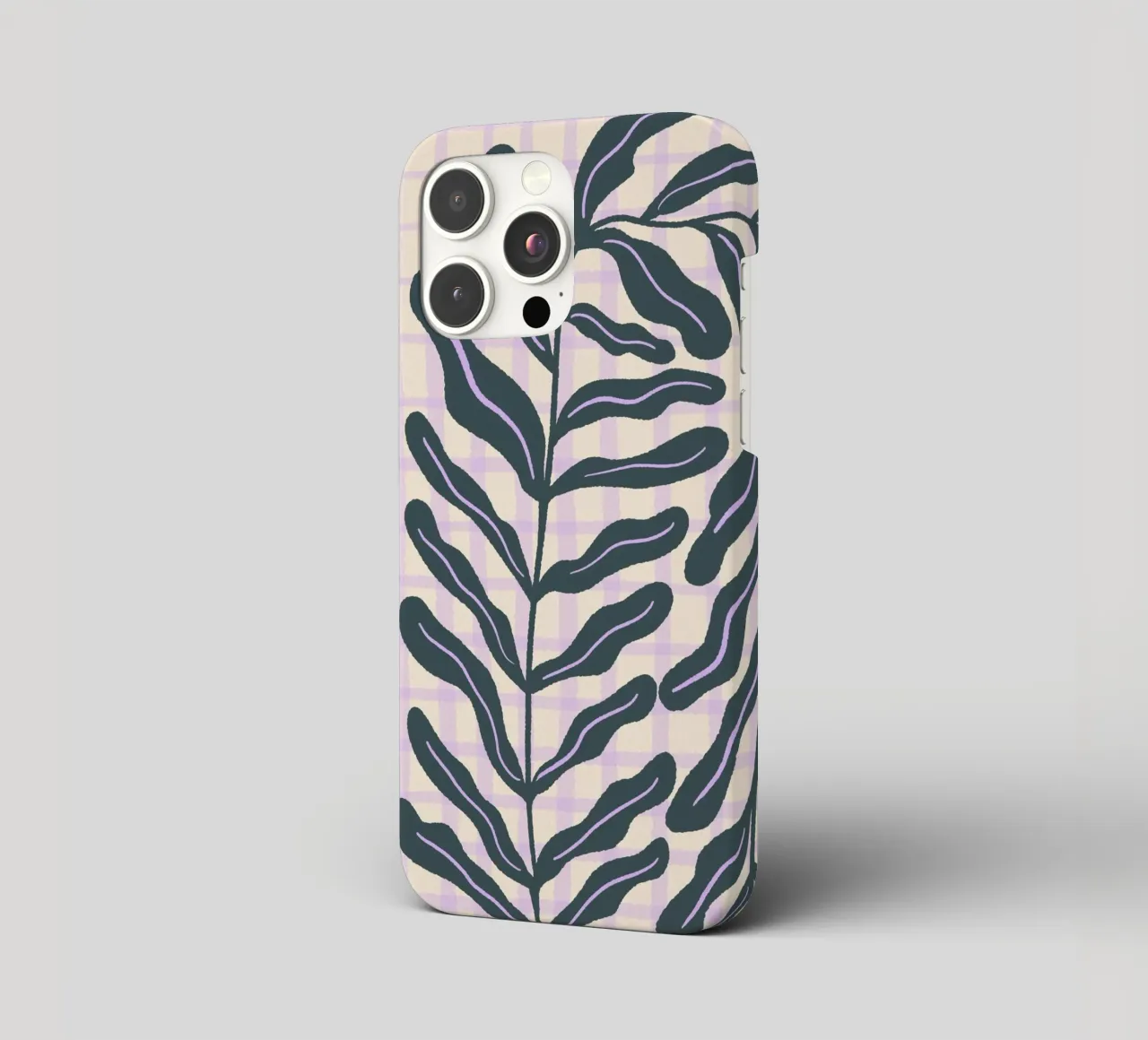 Abstract branch on a grid pattern iphone case by Wackapacka