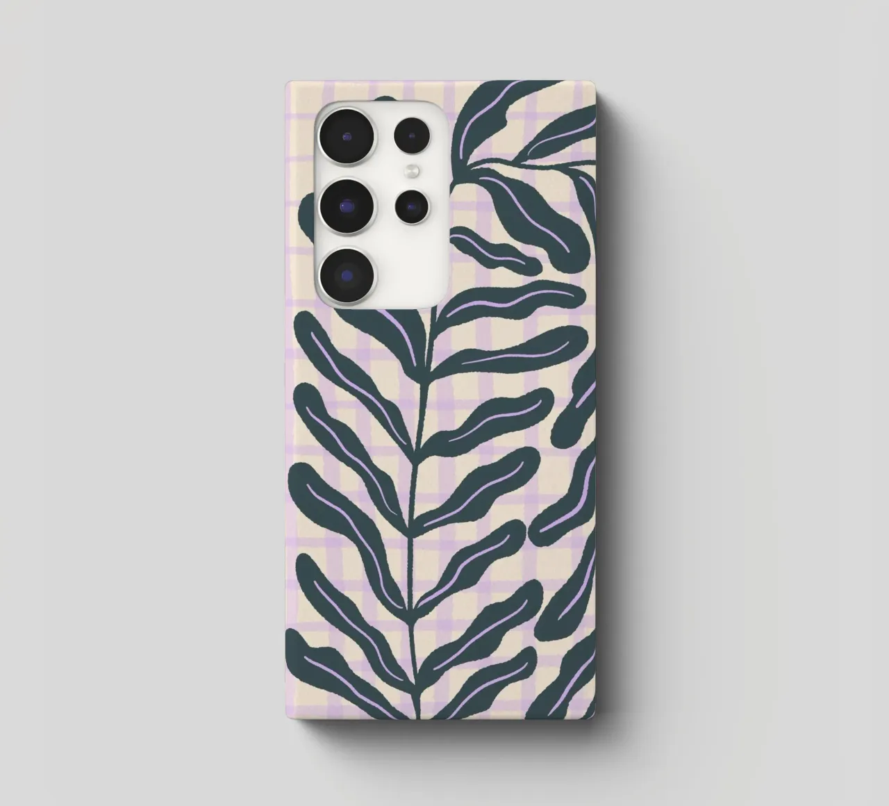 Abstract branch on a grid pattern samsung phone case by Wackapacka