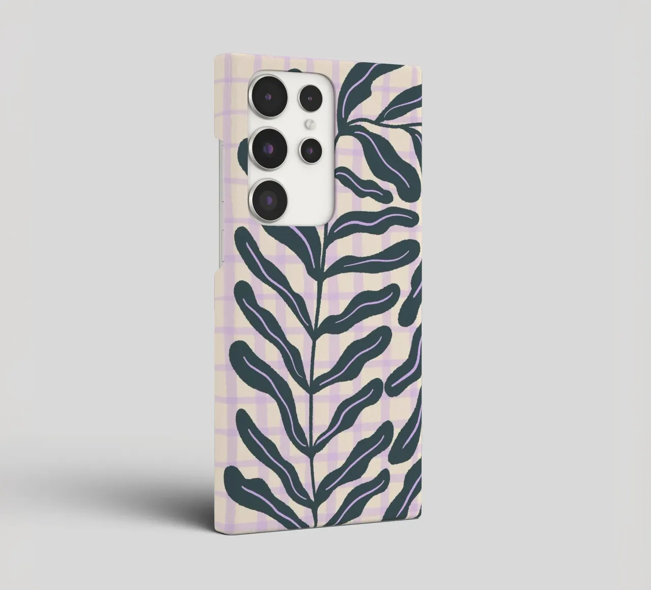 Abstract branch on a grid pattern samsung phone case by Wackapacka