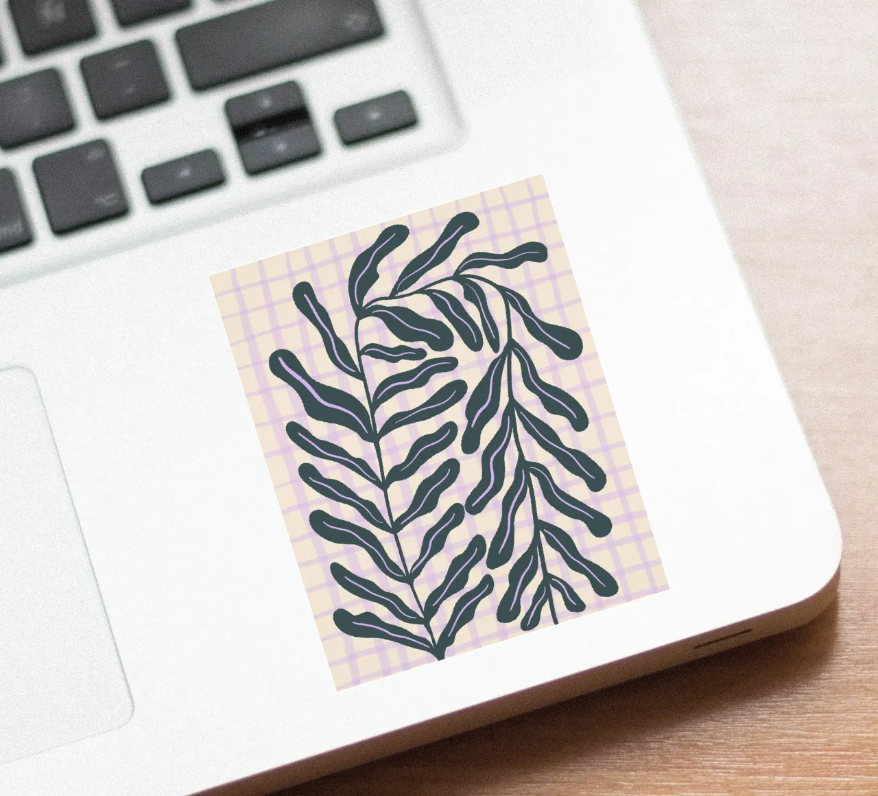 Abstract branch on a grid pattern sticker by Wackapacka