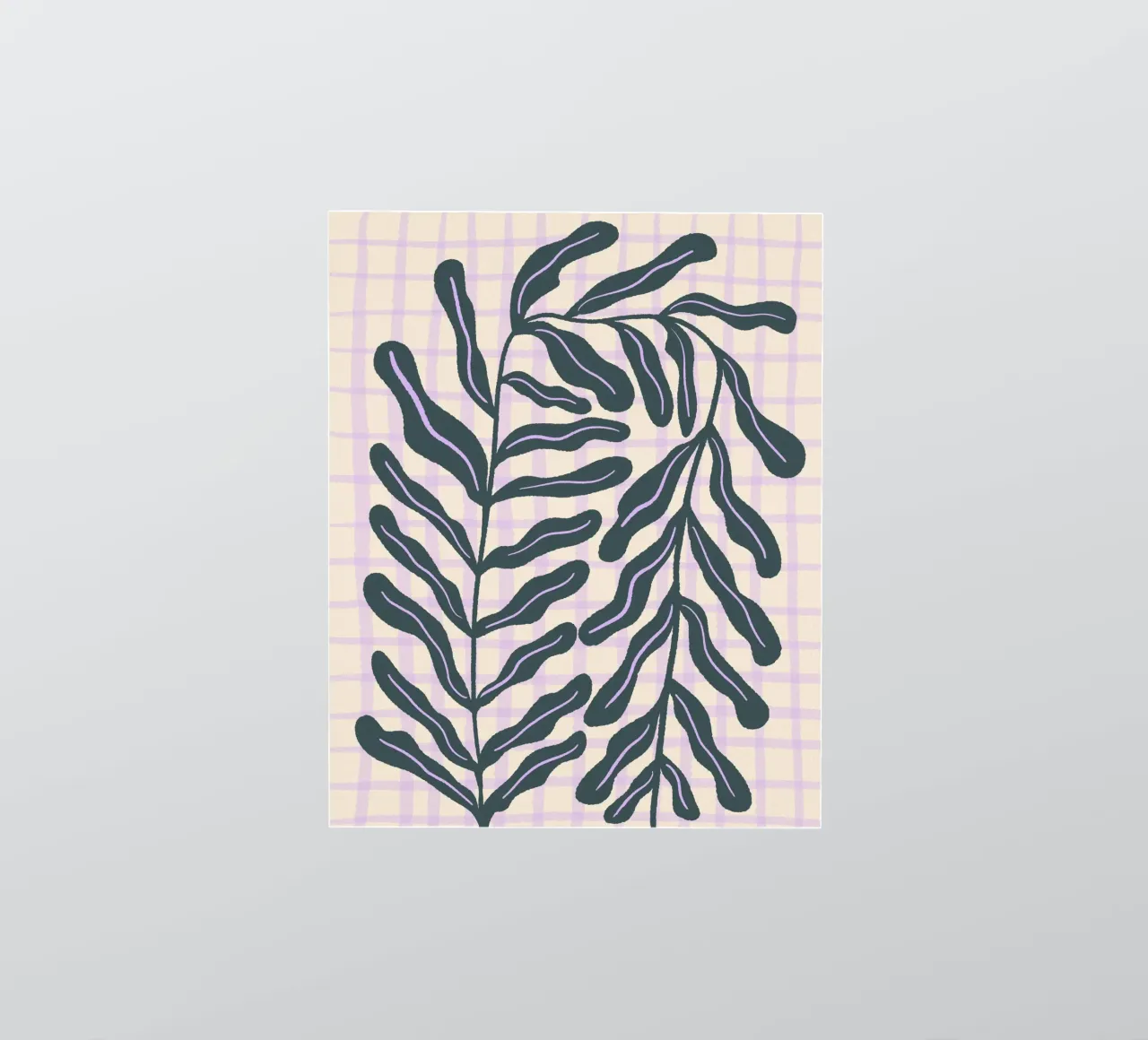 Abstract branch on a grid pattern sticker by Wackapacka