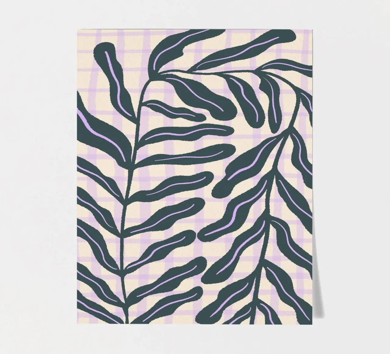 Abstract branch on a grid pattern sticker sheet by Wackapacka