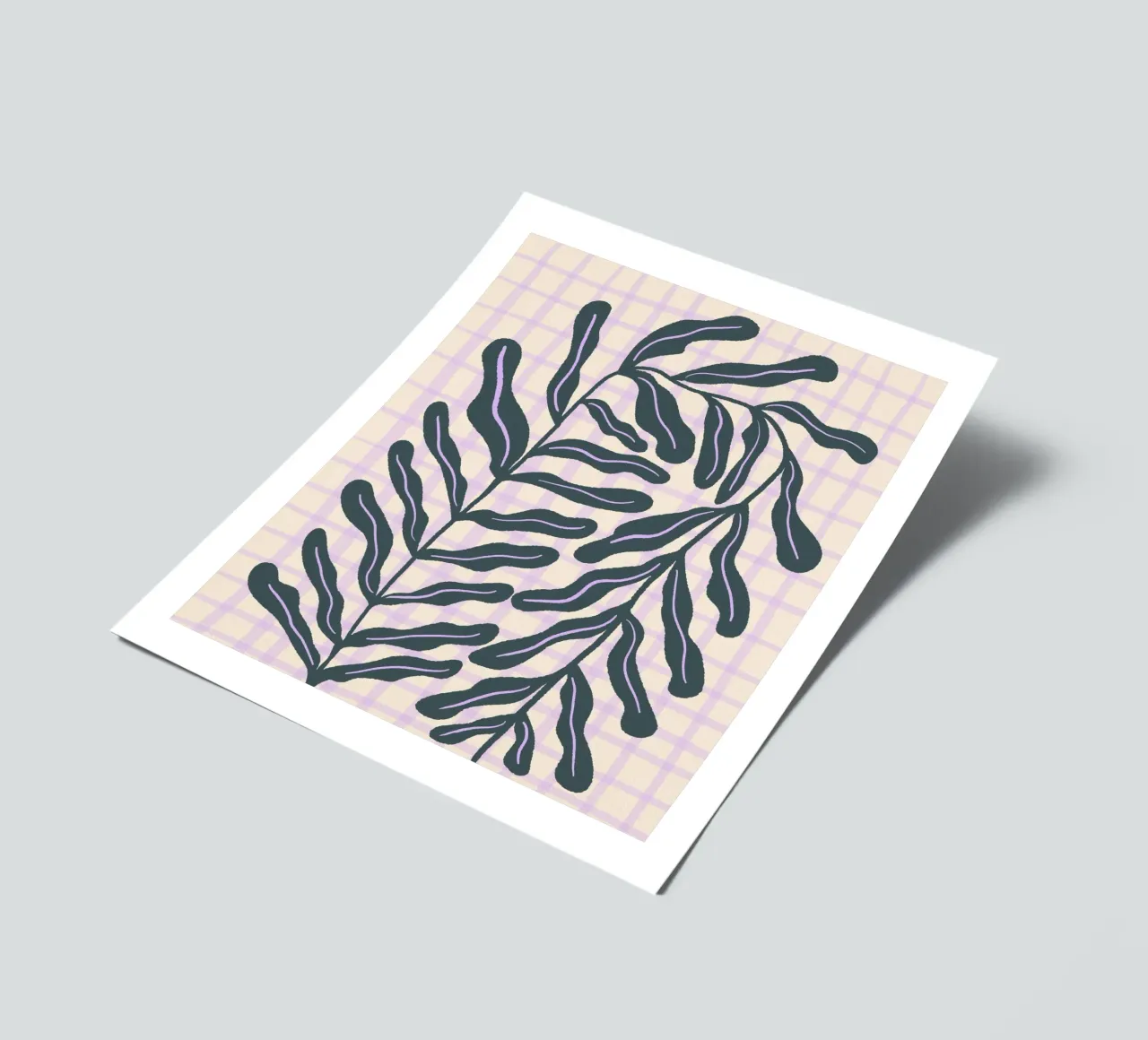 Abstract branch on a grid pattern sticker sheet by Wackapacka