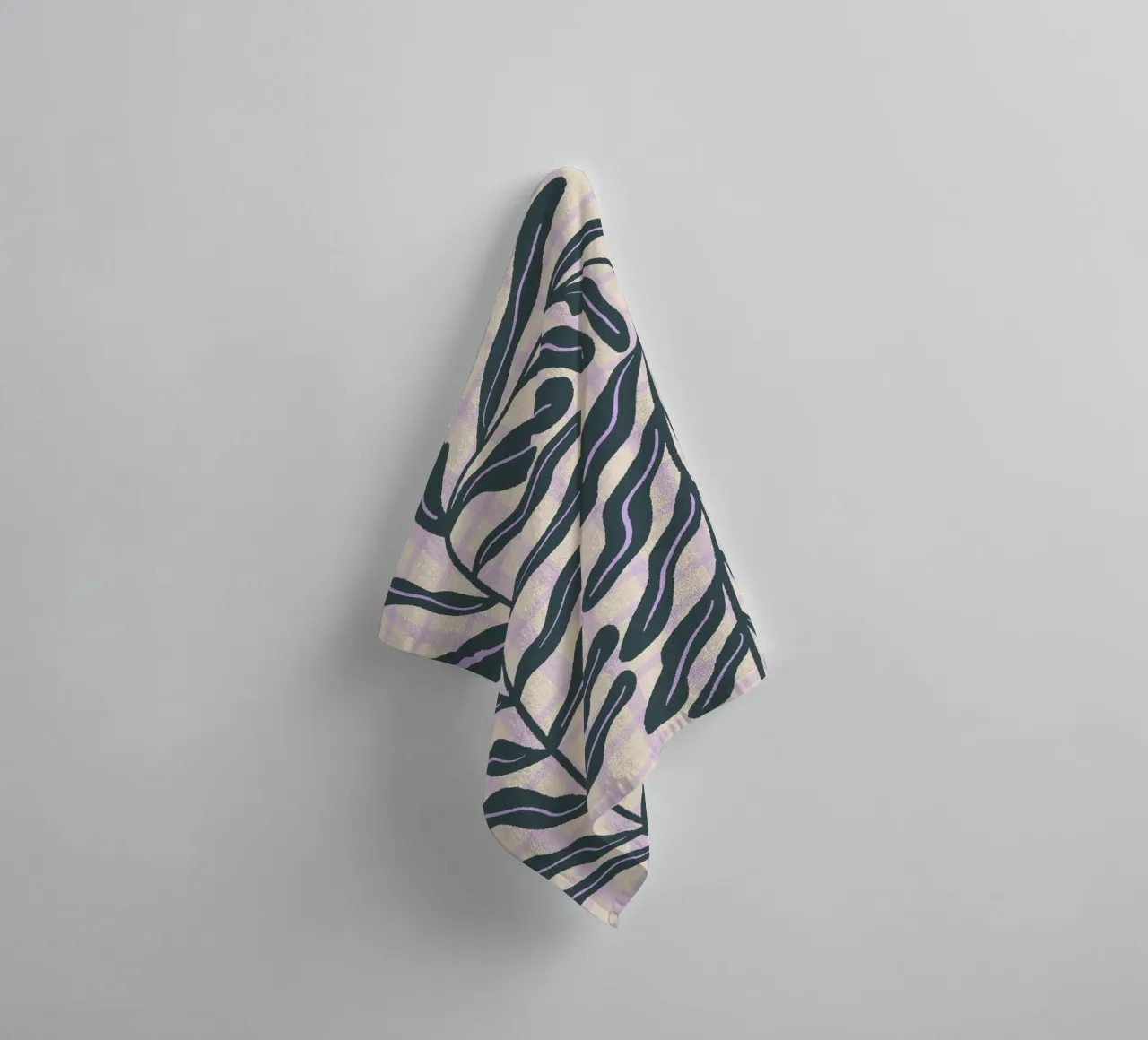 Abstract branch on a grid pattern towel by Wackapacka