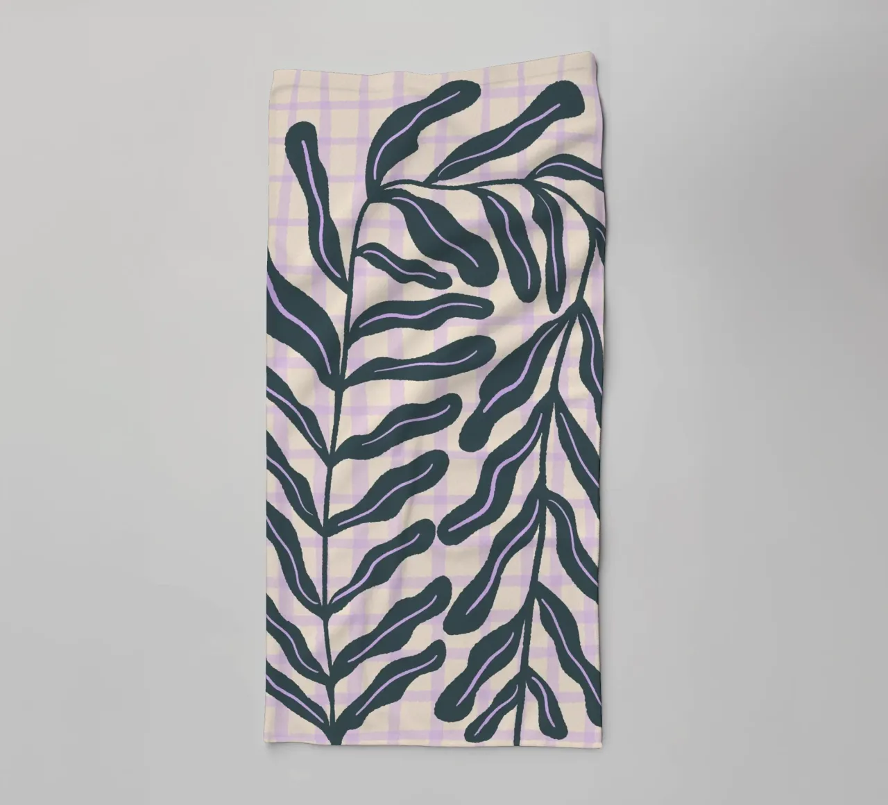 Abstract branch on a grid pattern towel by Wackapacka