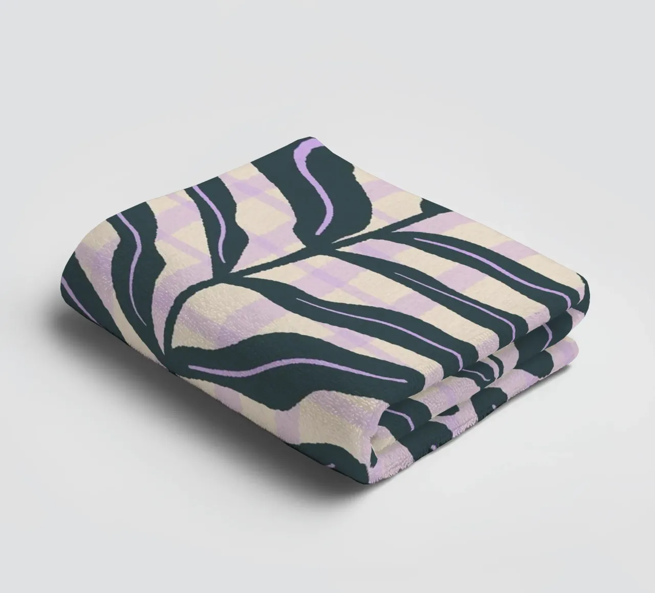 Abstract branch on a grid pattern towel by Wackapacka