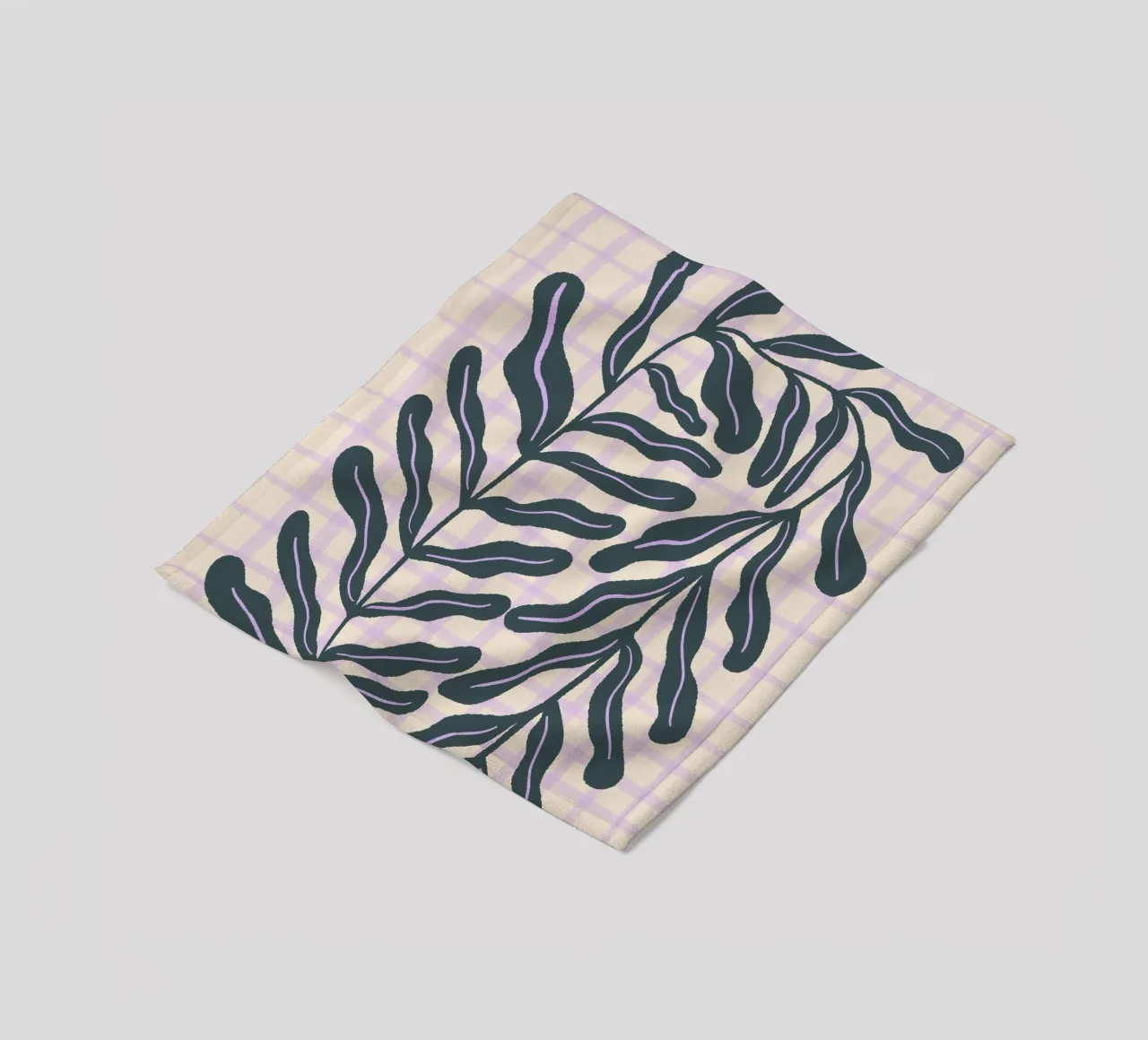 Abstract branch on a grid pattern fleece blanket by Wackapacka