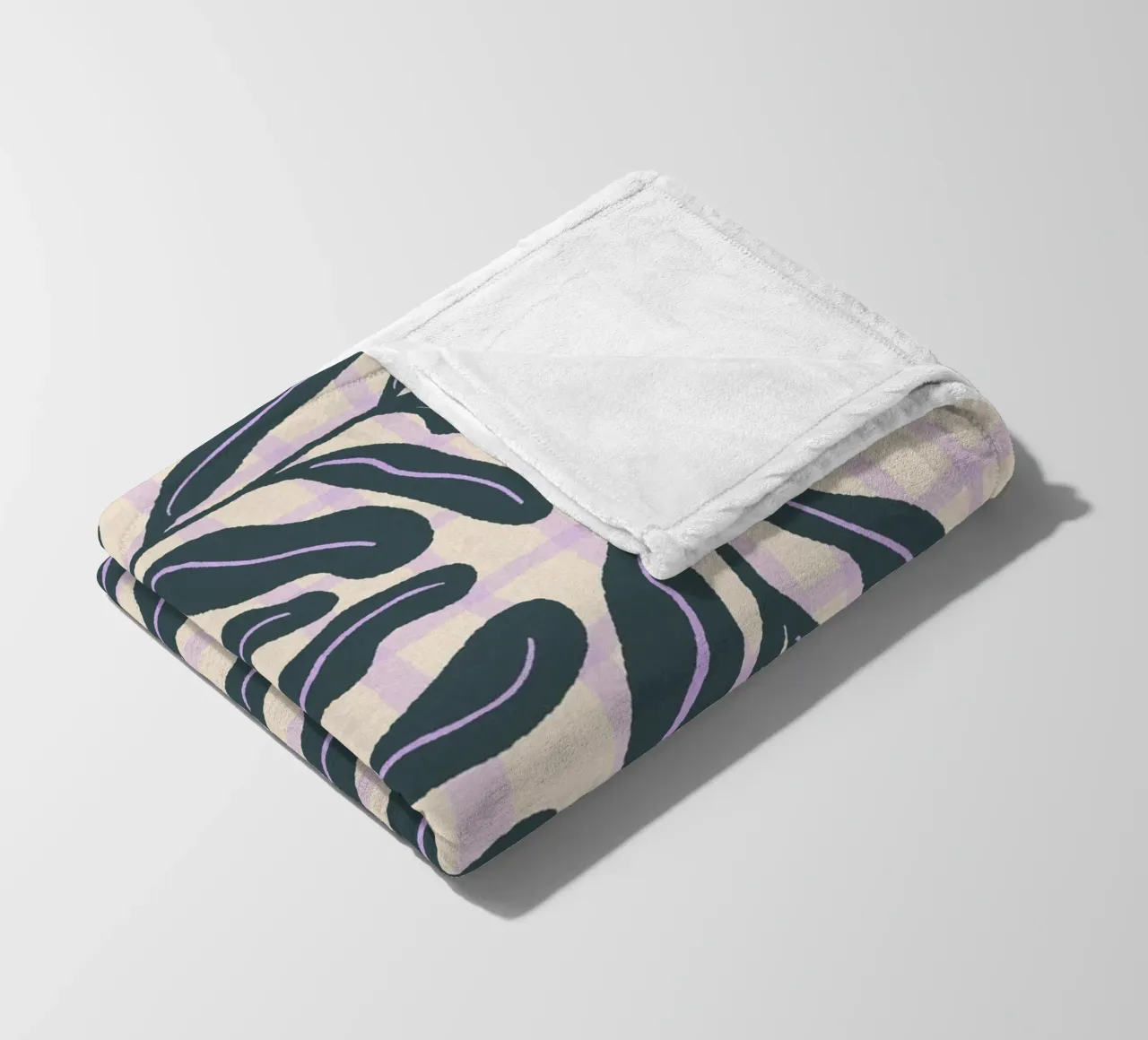 Abstract branch on a grid pattern fleece blanket by Wackapacka