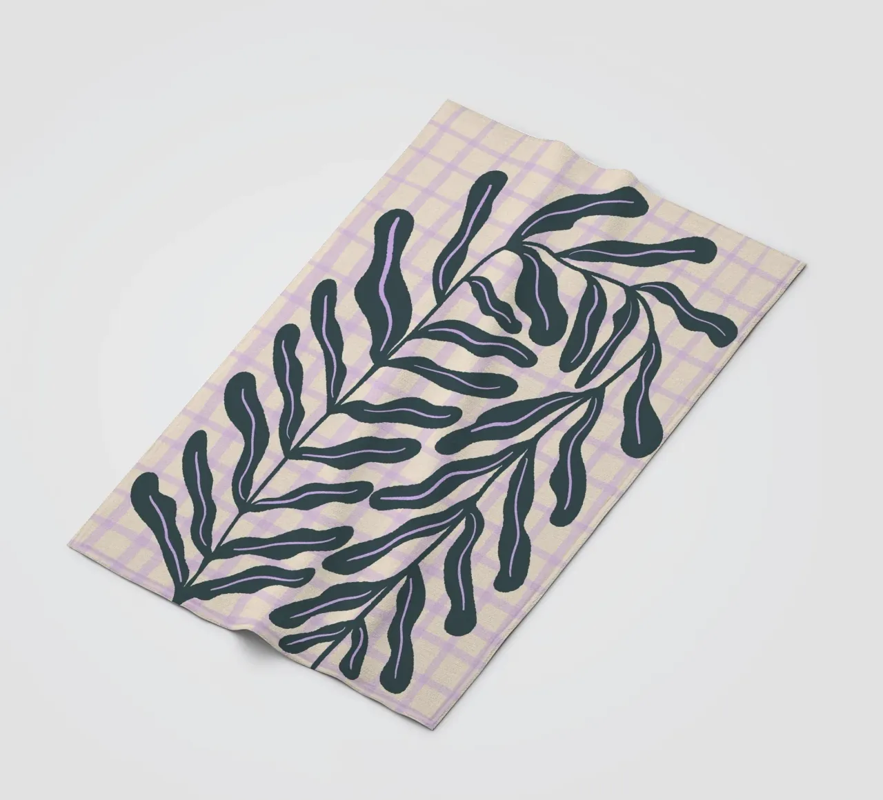 Abstract branch on a grid pattern fleece blanket by Wackapacka