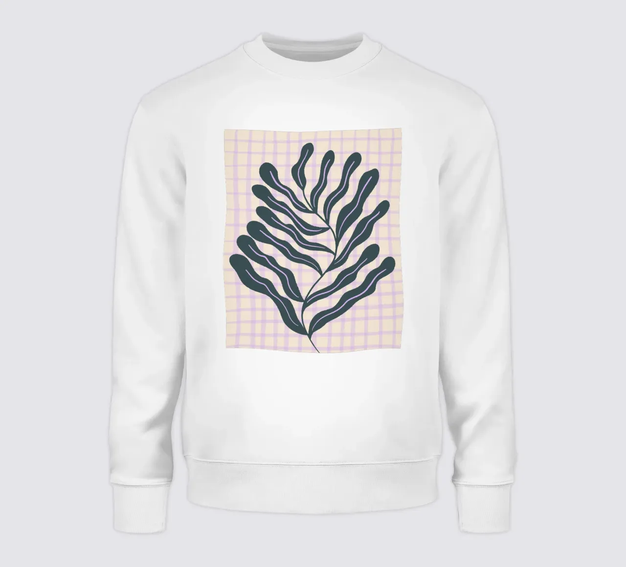 Abstract branch on a grid pattern 2 sweatshirt by Wackapacka
