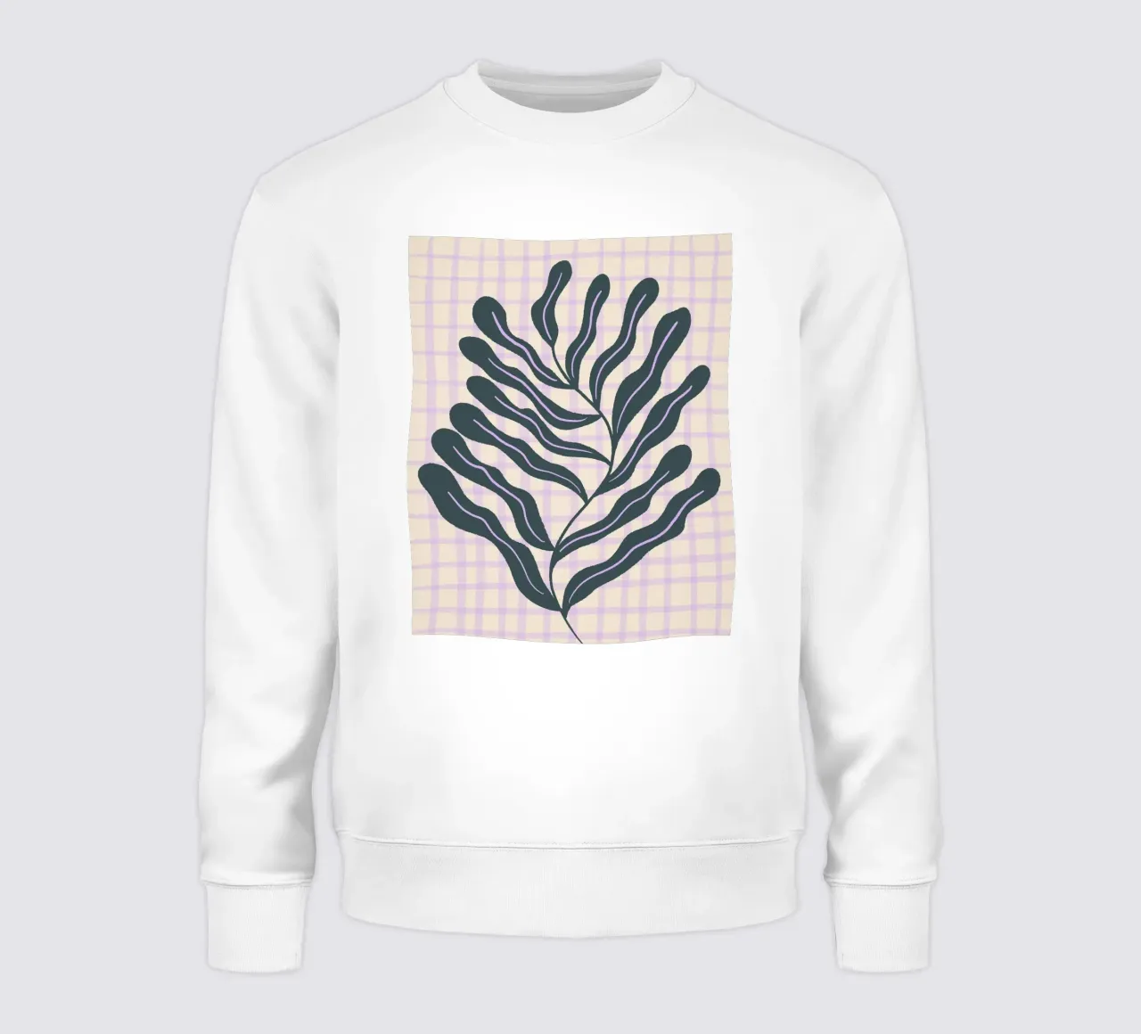 Abstract branch on a grid pattern 2 sweatshirt by Wackapacka