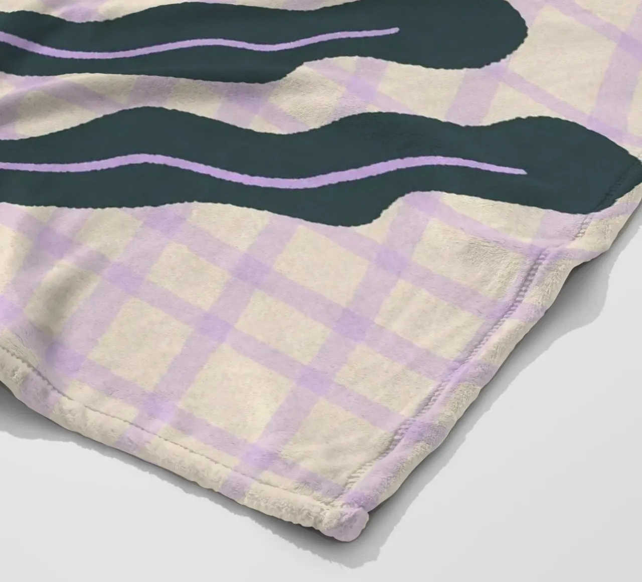 Abstract branch on a grid pattern 2 fleece blanket by Wackapacka