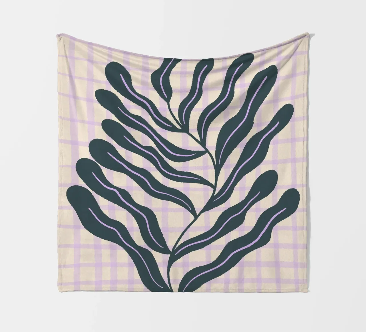 Abstract branch on a grid pattern 2 fleece blanket by Wackapacka