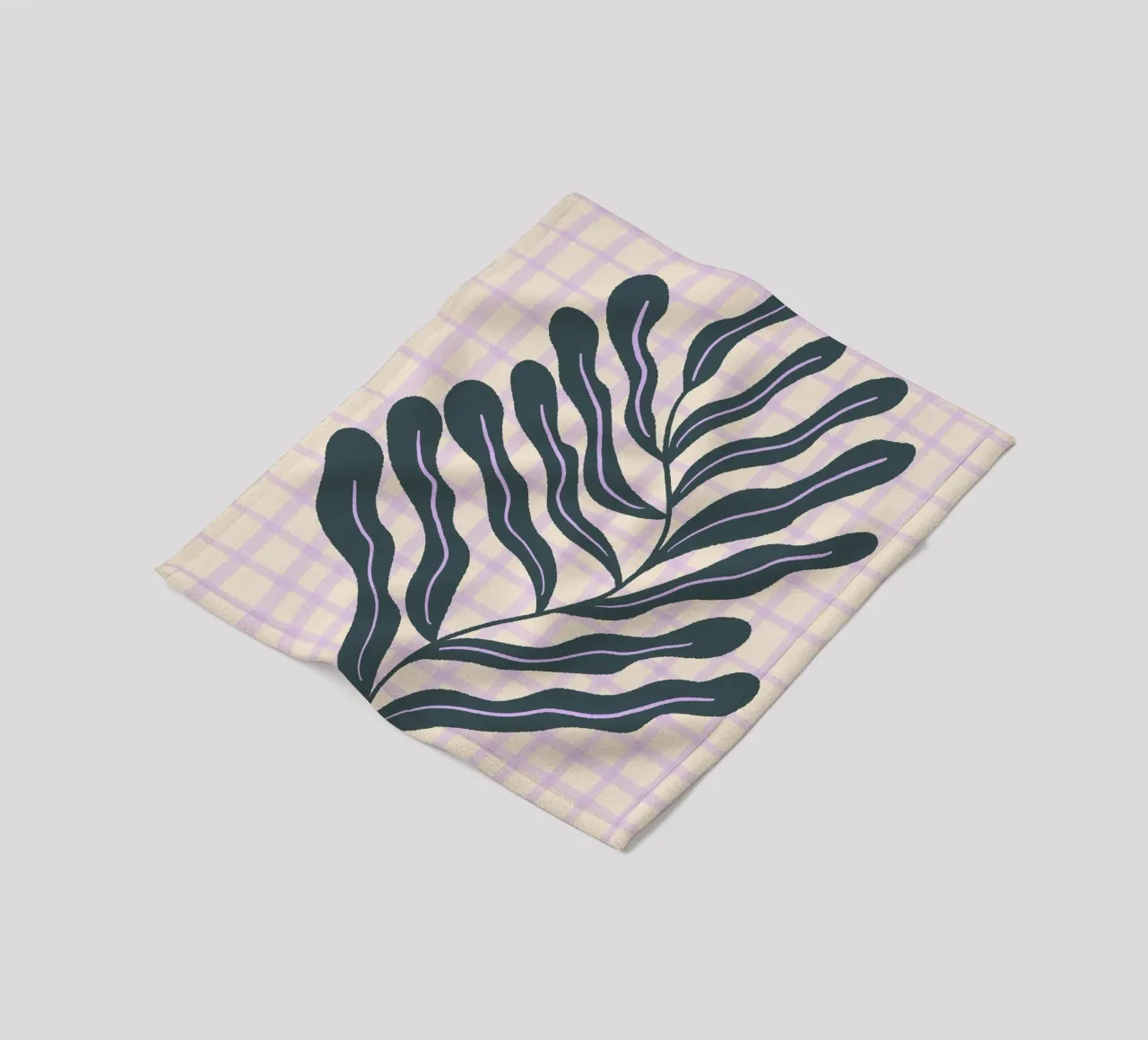 Abstract branch on a grid pattern 2 fleece blanket by Wackapacka