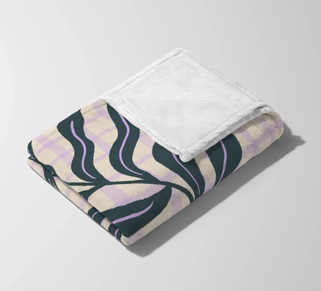 Abstract branch on a grid pattern 2 fleece blanket by Wackapacka