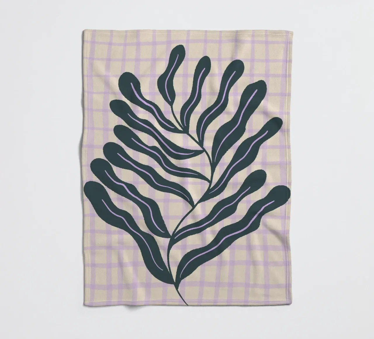 Abstract branch on a grid pattern 2 fleece blanket by Wackapacka