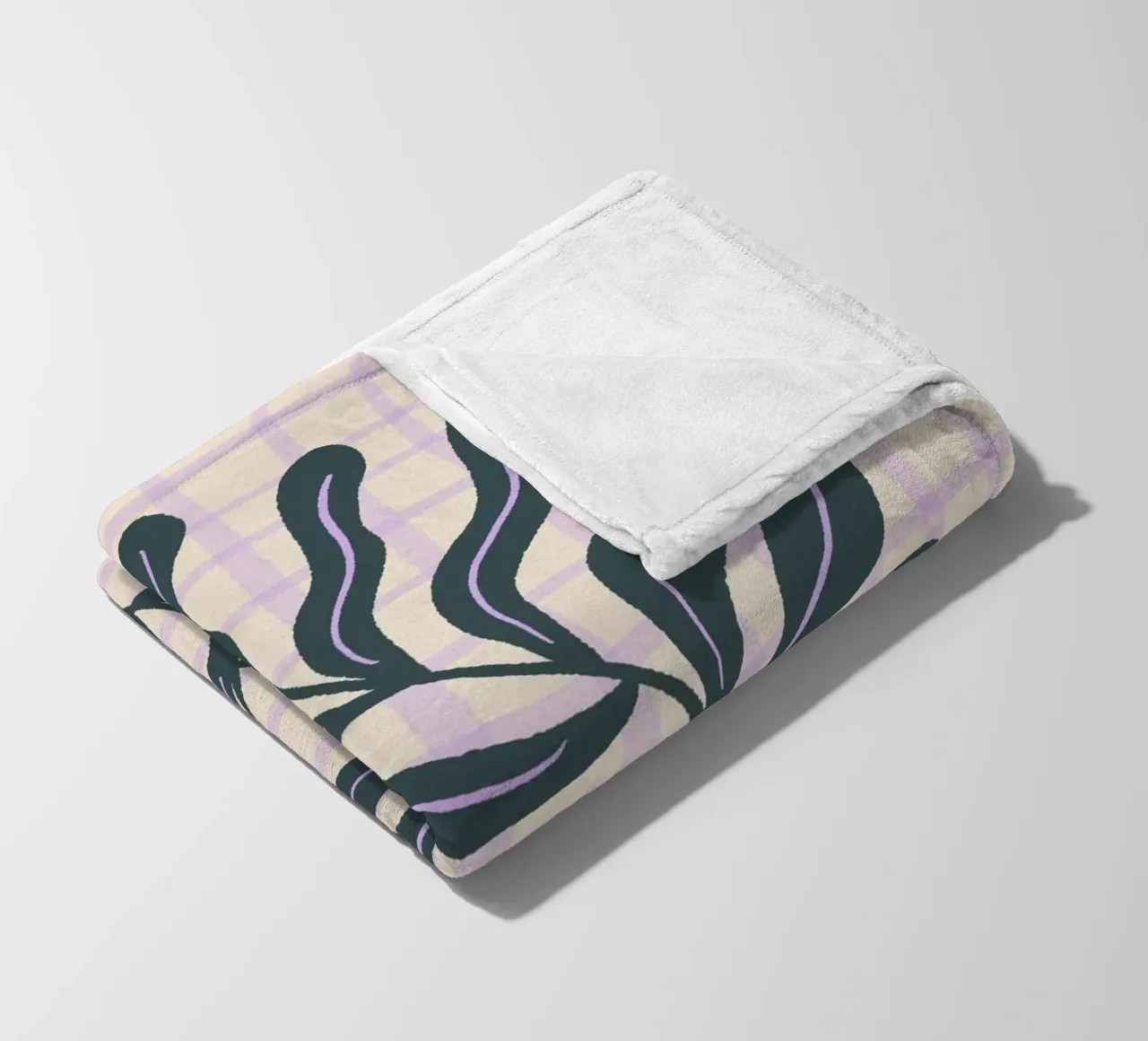 Abstract branch on a grid pattern 2 fleece blanket by Wackapacka