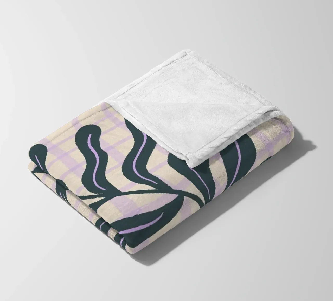 Abstract branch on a grid pattern 2 fleece blanket by Wackapacka