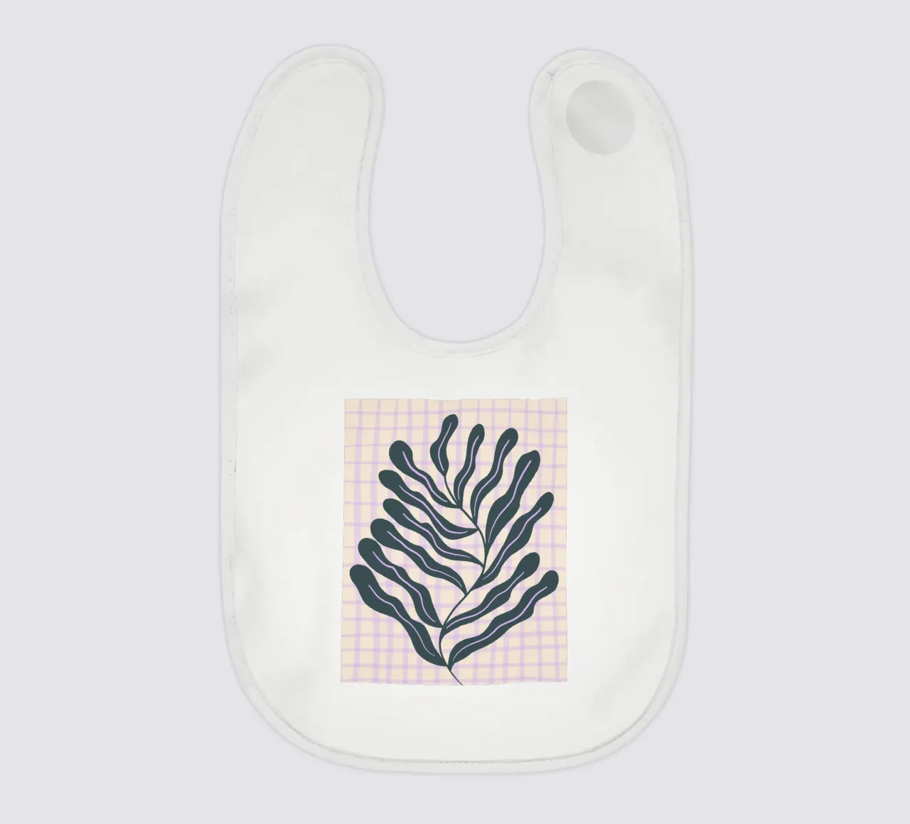 Abstract branch on a grid pattern 2 baby bib by Wackapacka