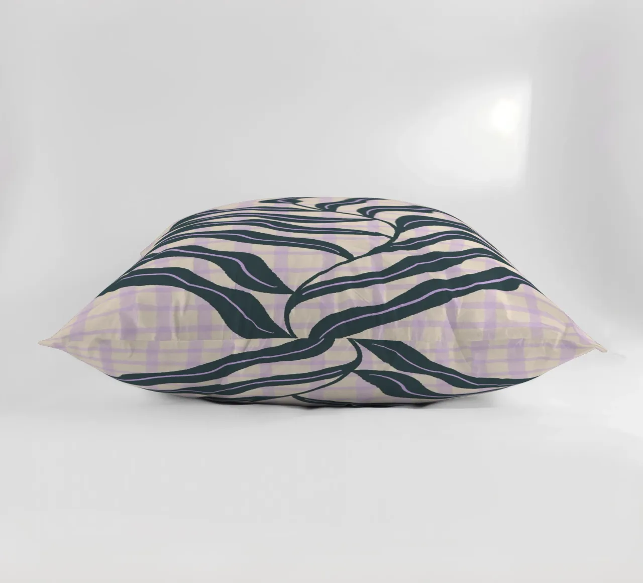 Abstract branch on a grid pattern 2 decorative cushion by Wackapacka