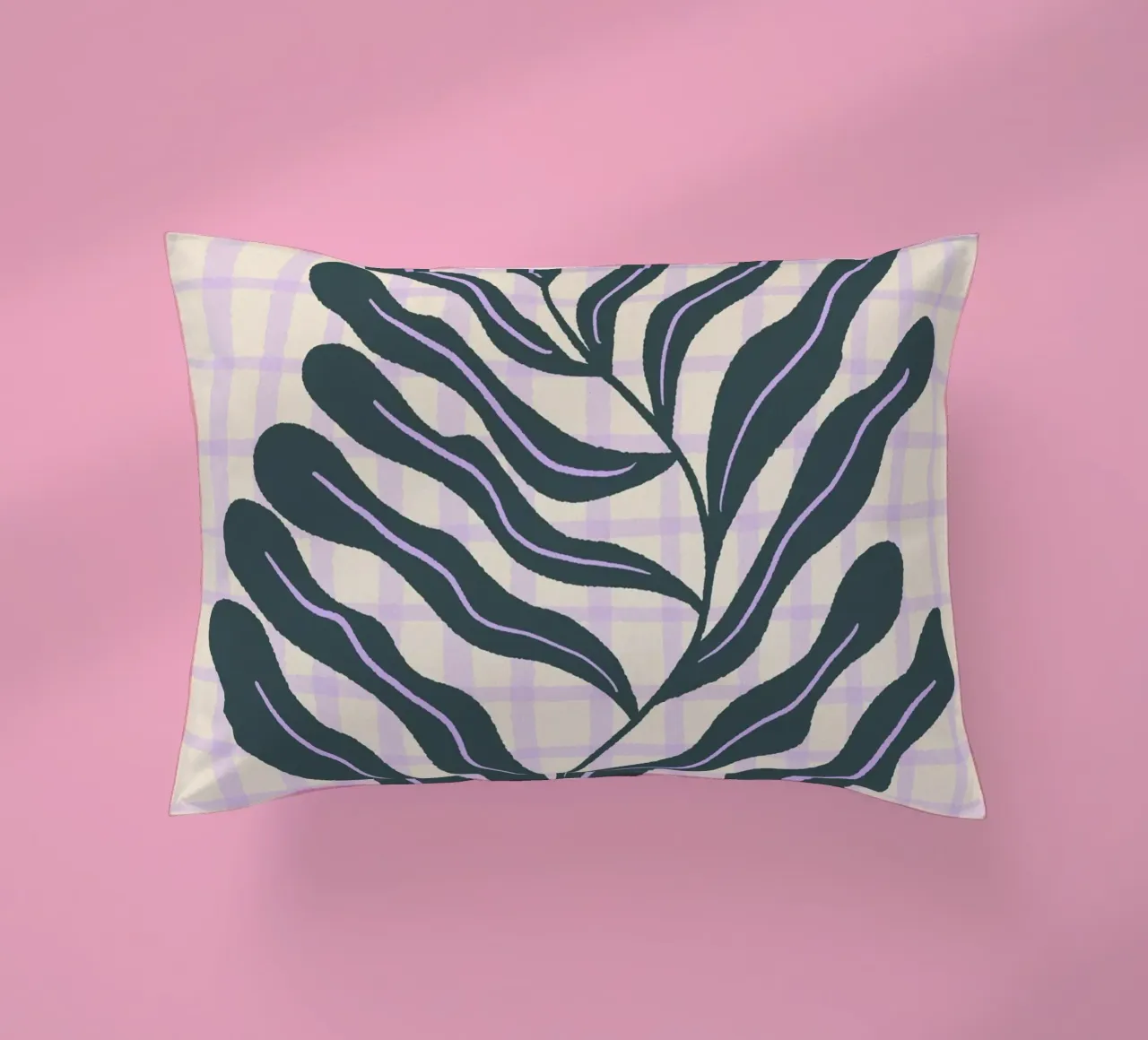 Abstract branch on a grid pattern 2 decorative cushion by Wackapacka