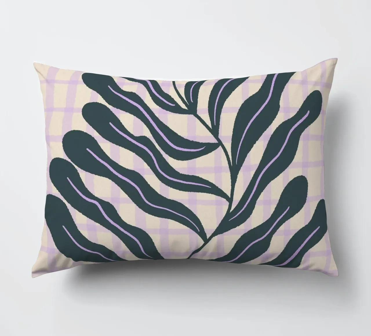 Abstract branch on a grid pattern 2 decorative cushion by Wackapacka