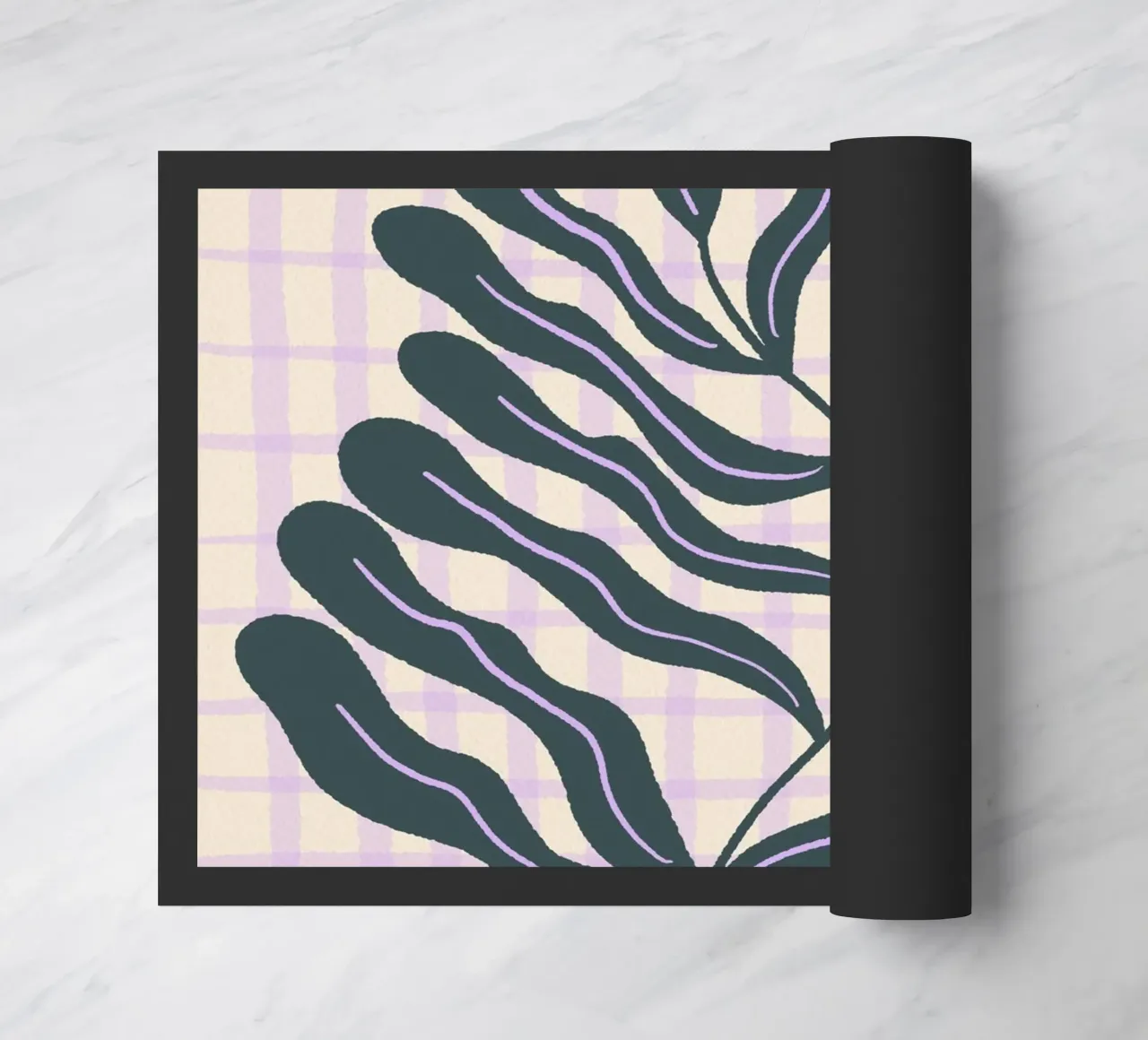 Abstract branch on a grid pattern 2 doormat by Wackapacka