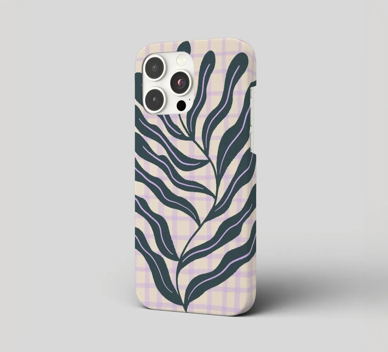 Abstract branch on a grid pattern 2 iphone case by Wackapacka