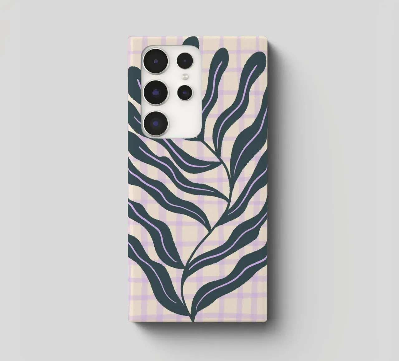 Abstract branch on a grid pattern 2 samsung phone case by Wackapacka